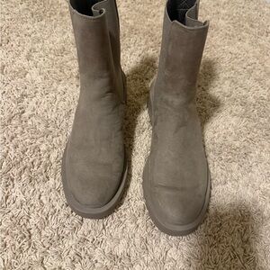 Taupe Suede Ankle Boots